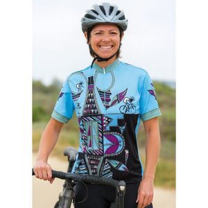 Performance Bike Cycling Jersey Shirt Womens Sz L Kokopelli Cycle Design Graphic